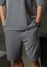 HENRY CLOTHNG Ανδρική βερμούδα υφασμάτινη γκρι 8-013-grey