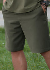 HENRY CLOTHNG Ανδρική βερμούδα υφασμάτινη χακί 8-013-khaki