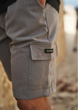 HENRY CLOTHNG Ανδρική βερμούδα υφασμάτινη cargo γκρι 8-014-grey