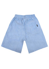 Ανδρική βερμούδα Henry clothing - 8-112 - simple shorts τύπου τζιν με κορδόνι στην μέση μπλε ανοιχτό