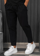 HENRY CLOTHING Ανδρικό ανοιξιάτικο παντελόνι - Μαύρο 8-122