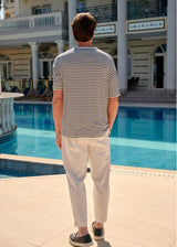 HENRY CLOTHING Ανδρικό ανοιξιάτικο παντελόνι μπεζ 8-134-beige