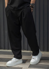 HENRY CLOTHING Ανδρικό ανοιξιάτικο παντελόνι μαύρο 8-138-black