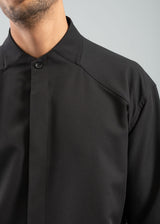 Ανδρικό μακρυμάνικο πουκάμισο μαο - VITTORIO - 800-24-1002 - mao shirt box feet μαύρο