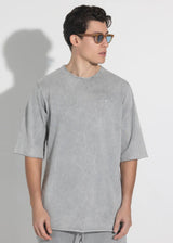 Ανδρική κοντομάνικη μπλούζα Vinyl Art Clothing - 82520-09 - cotton oversized fit premium washed tee γκρι