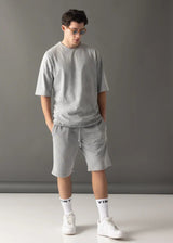 Ανδρική κοντομάνικη μπλούζα Vinyl Art Clothing - 82520-09 - cotton oversized fit premium washed tee γκρι