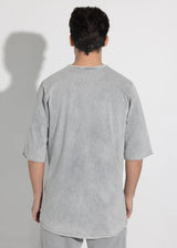 Ανδρική κοντομάνικη μπλούζα Vinyl Art Clothing - 82520-09 - cotton oversized fit premium washed tee γκρι