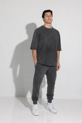 Αντρική κοντομάνικη μπλούζα Vinyl Art Clothing - 82520-01 - premium washed oversized tee μαύρο