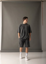 Αντρική κοντομάνικη μπλούζα Vinyl Art Clothing - 82520-01 - premium washed oversized tee μαύρο