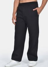 Ανδρική φόρμα χωρίς λάστιχο Two Brothers-BF-25850-signature logo regular fit pants black