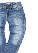 GUF CLOTHING Ανδρικό τζιν παντελόνι basic slim fit μπλε 8864