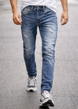 GUF CLOTHING Ανδρικό τζιν παντελόνι basic slim fit μπλε 8864
