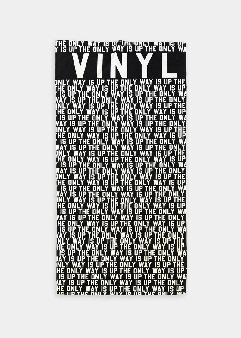 Πετσέτα θαλάσσης Vinyl Art Clothing - 88965-01 - beach towel infinite up logo μαύρο
