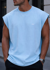 VINYL ART CLOTHING Ανδρική αμάνικη μπλούζα σιέλ Sleeveless Oversized Tee 89520-24