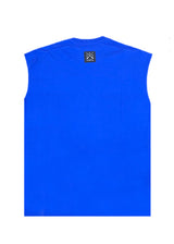 VINYL ART CLOTHING Ανδρική αμάνικη μπλούζα μπλε Sleeveless Oversized Tee 89520-66