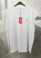 Ανδρική αμάνικη μπλούζα Vinyl Art Clothing - 89520-02- vinyl logo sleeveless oversized tee λευκή