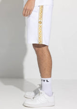 Ανδρική βερμούδα Vinyl Art Clothing - 02617-02 - regular fit gold taped shorts shorts λευκό