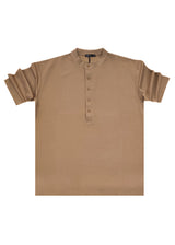 HENRY CLOTHING Ανδρικό κοντομάνικο πουκάμισο καφέ 9-002-brown
