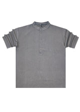 HENRY CLOTHING Ανδρικό κοντομάνικο πουκάμισο γκρι mao 9-011-grey