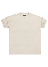 Ανδρική κοντομάνικη μπλούζα Henry clothing - 9-030 - simple oversized μπεζ