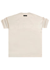 Ανδρική κοντομάνικη μπλούζα Henry clothing - 9-030 - simple oversized μπεζ