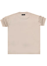 Ανδρική κοντομάνικη μπλούζα Henry clothing - 9-030 - simple oversized μπεζ σκούρο