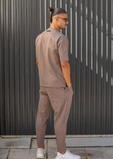 Ανδρική κοντομάνικη μπλούζα Henry clothing - 9-030 - simple oversized καφέ