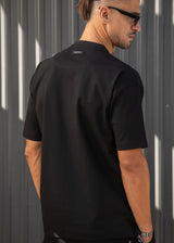 Ανδρική κοντομάνικη μπλούζα Henry clothing - 9-030 - simple oversized μαύρο