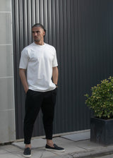 HENRY CLOTHING Ανδρική κοντομάνικη μπλούζα λευκή 9-030-white