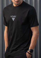 Ανδρική κοντομάνικη μπλούζα Henry clothing 9-037-μαύρη