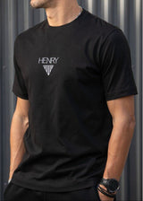 Ανδρική κοντομάνικη μπλούζα Henry clothing 9-037-μαύρη