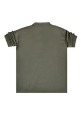 HENRY CLOTHING Ανδρικό κοντομάνικο πουκάμισο χακί mao 9-041-khaki