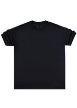 Ανδρική κοντομάνικη μπλούζα Henry clothing-9-121-oversized shirt μαύρο