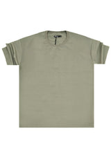 Ανδρική κοντομάνικη μπλούζα Henry clothing - 9-102 - fabric oversized t-shirt χακί