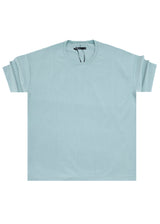 Ανδρική κοντομάνικη μπλούζα Henry clothing - 9-102 - fabric oversized t-shirt μέντα