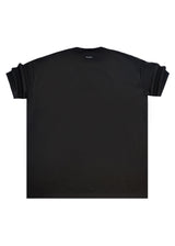 Ανδρική κοντομάνικη μπλούζα Henry clothing - 9-102 - fabric oversized t-shirt μαύρο