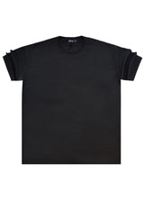 Ανδρική κοντομάνικη μπλούζα Henry clothing - 9-102 - fabric oversized t-shirt μαύρο