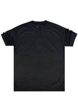 Ανδρική κοντομάνικη μπλούζα Henry clothing - 9-103 - wave oversized shirt μαύρο