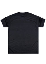 Ανδρική κοντομάνικη μπλούζα Henry clothing - 9-103 - wave oversized shirt μαύρο