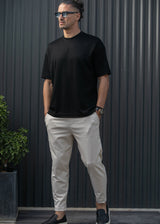 Ανδρική κοντομάνικη μπλούζα Henry clothing - 9-103 - wave oversized shirt μαύρο