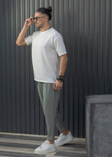 Ανδρική κοντομάνικη μπλούζα Henry clothing 9-131-λευκή