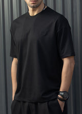 HENRY CLOTHING Ανδρική κοντομάνικη μπλούζα μαύρη 9-134-black
