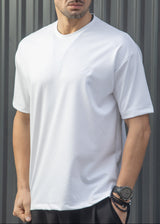HENRY CLOTHING Ανδρική κοντομάνικη μπλούζα λευκή 9-134-white