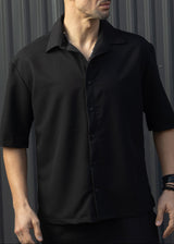 Ανδρικό κοντομάνικο πουκάμισο-Henry clothing-9-137-black shirt