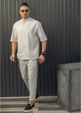 HENRY CLOTHING Ανδρικό ανοιξιάτικο παντελόνι μπεζ 8-133-beige