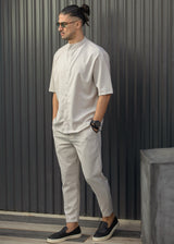 HENRY CLOTHING Ανδρικό ανοιξιάτικο παντελόνι μπεζ 8-133-beige