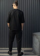 HENRY CLOTHING Ανδρική κοντομάνικη Blazer μαύρη 9-145-black