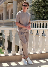 HENRY CLOTHING Ανδρικό ανοιξιάτικο παντελόνι στο χρώμα του πούρου 8-137-pouro