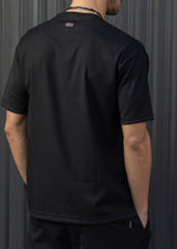 HENRY CLOTHING - Ανδρική κοντομάνικη μπλούζα φθινοπωρινή - Μαύρη 9-160