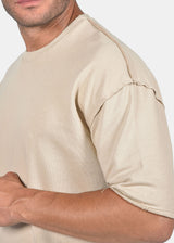 Ανδρική κοντομάνικη μπλούζα - Two Brothers - BF-25900 - beige